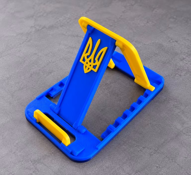 3D-друкована патріотична підставки для телефону, в розкладеному вигляді